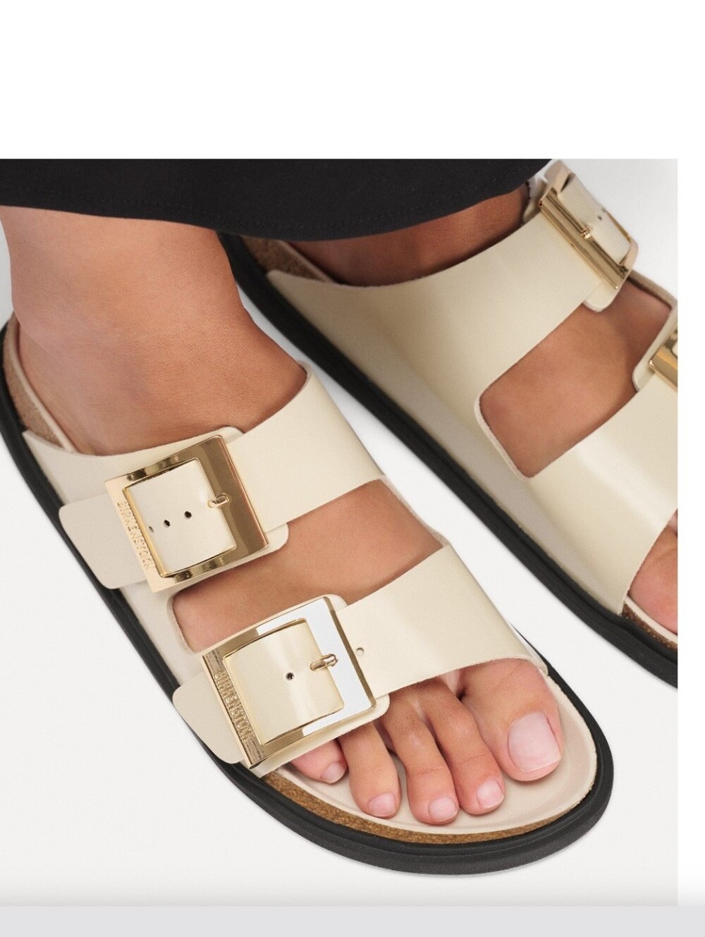 Birkenstock Arizona Droplet Gold Tone Buckle Leather Sandals Sz 41 NEW